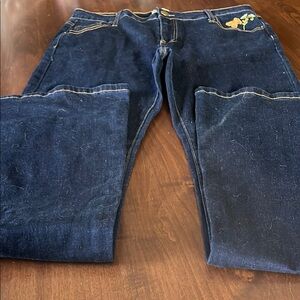 Mod Cloth Blue Jeans with Embroidered Detail